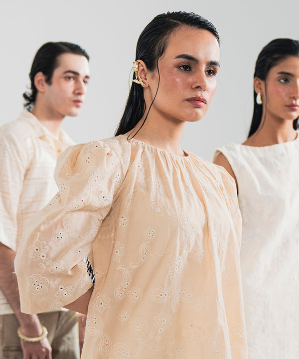 Eyelet Chikan Kari Top - Halo Retail