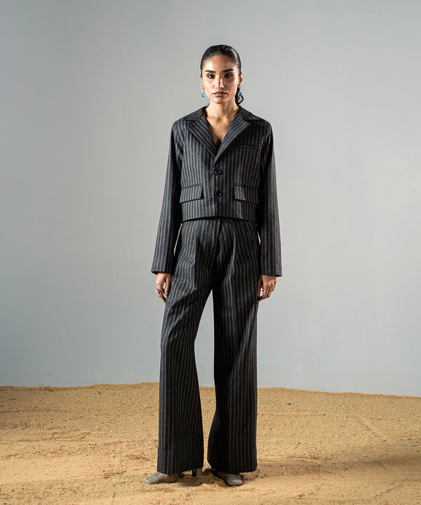 Monochrome Stripe Coat