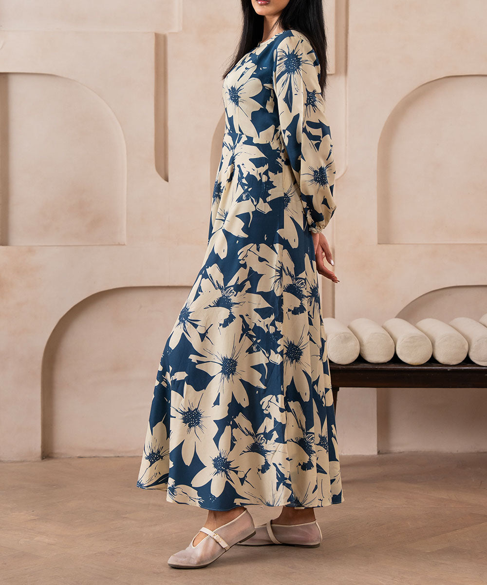 Ocean Ink Floral Dress - Halo Retail