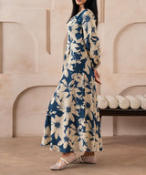 Ocean Ink Floral Dress - Halo Retail