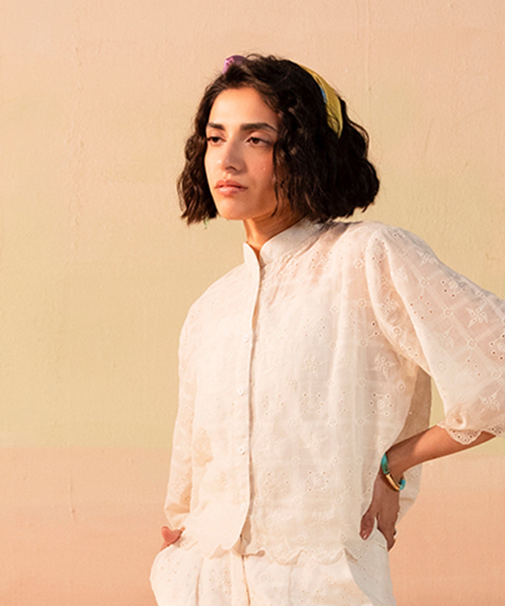 Chikan Kari Short Length Top - Halo Retail