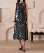 Line Art Slate Dress - Halo Retail