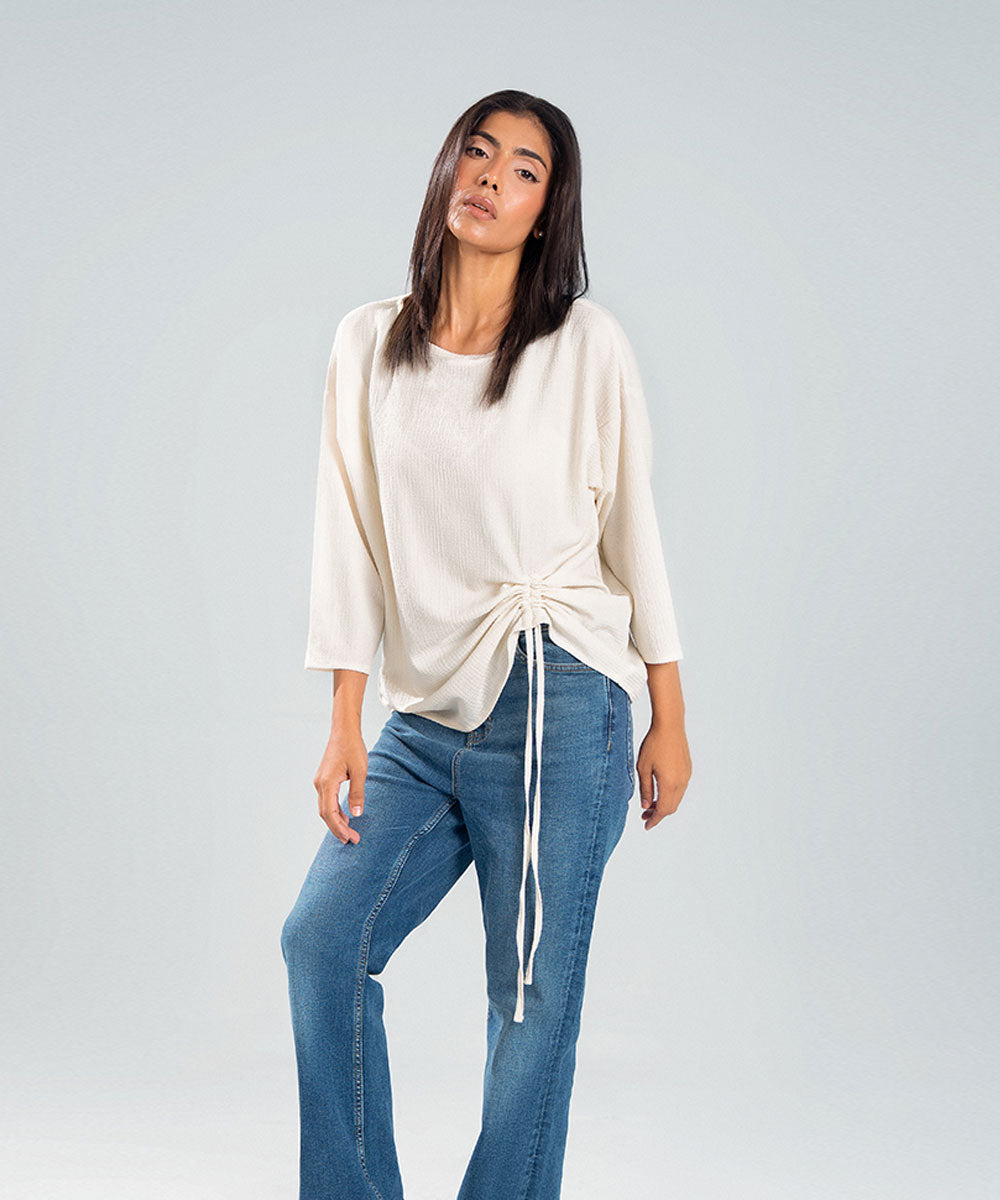 Textured Cinch Top