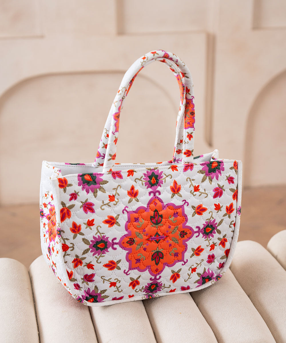 Floral Quilted Tote Bag