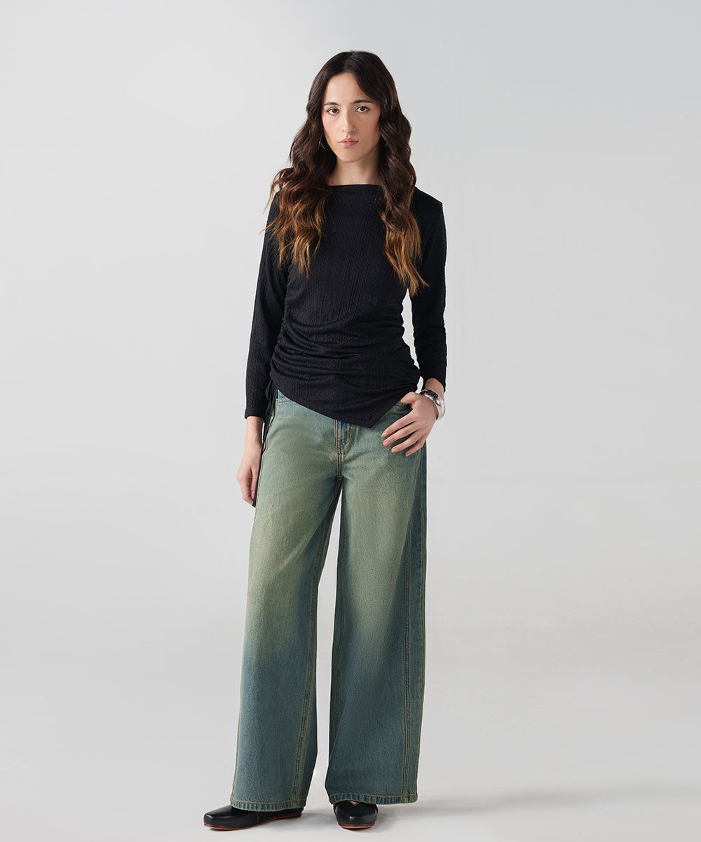 Black Ruched Top