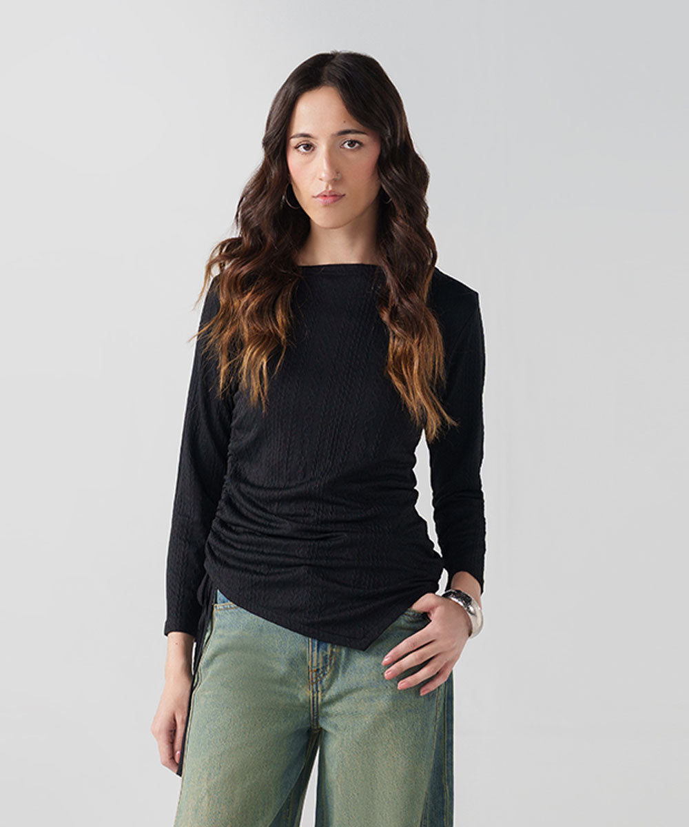 Black Ruched Top