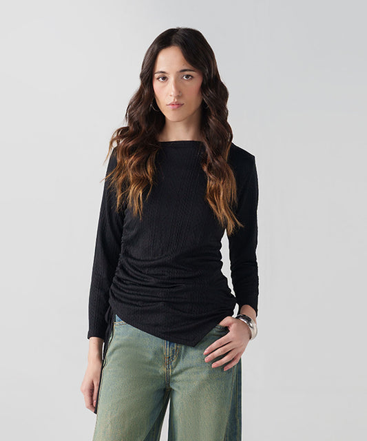 Black Ruched Top