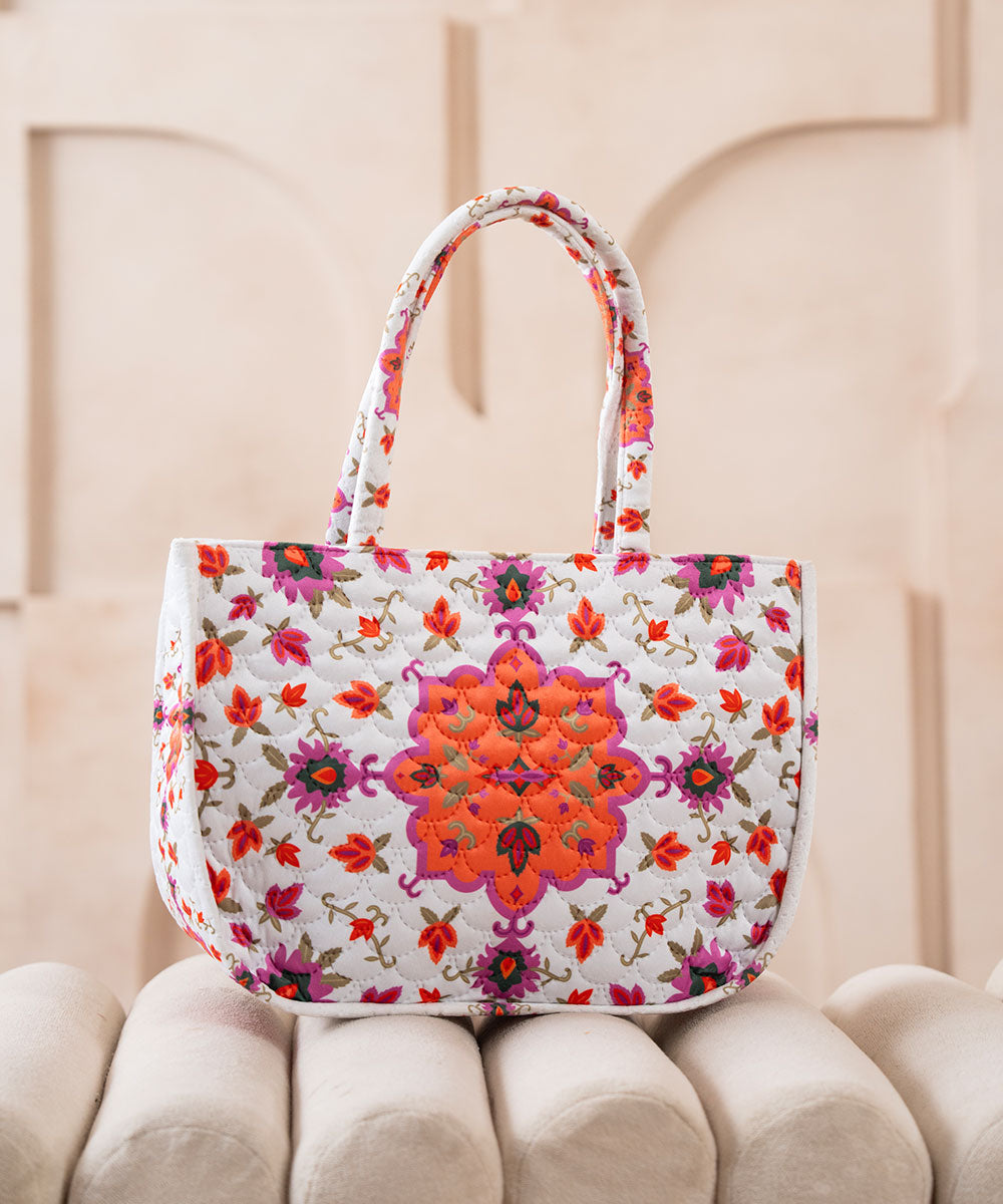 Floral Quilted Tote Bag