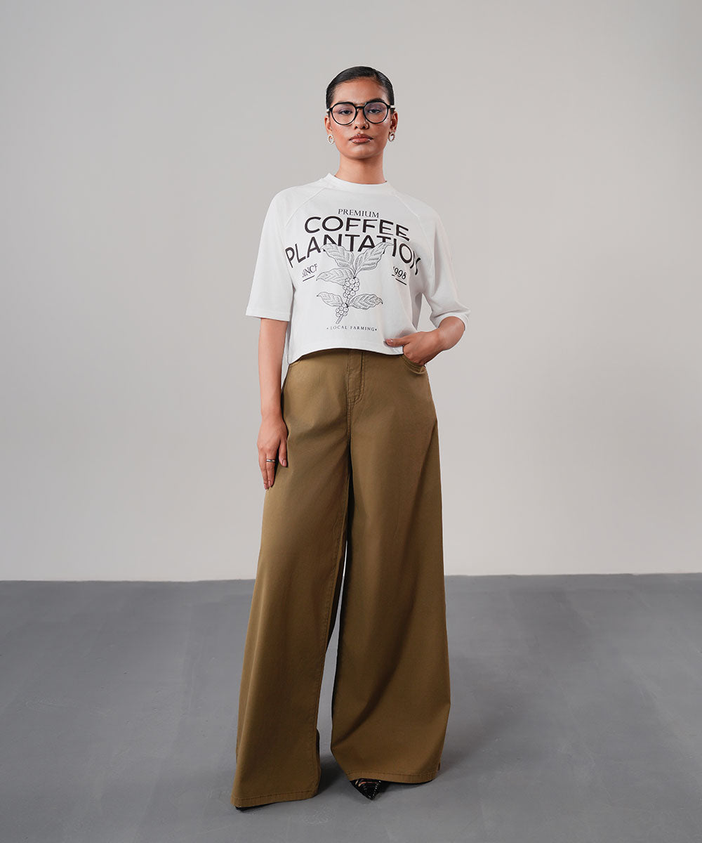 Coffee Plantation White Tee