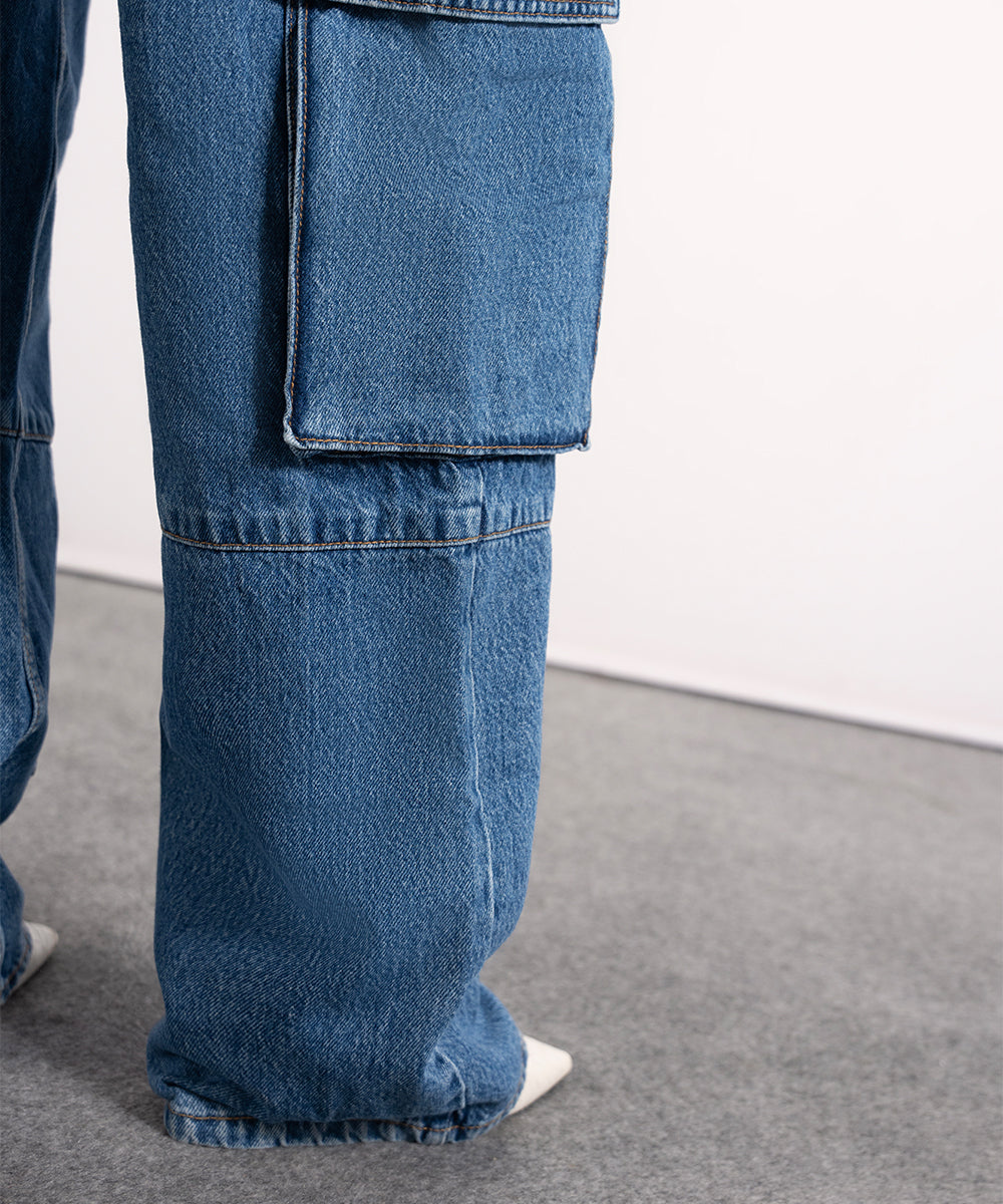 Mid Blue Cargo Pants - Halo Retail