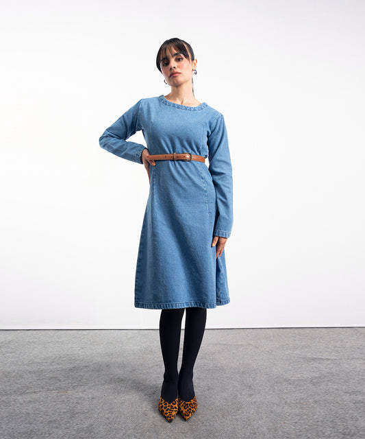 Light Blue Denim Dress - Halo Retail