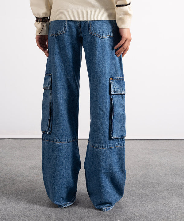 Mid Blue Cargo Pants - Halo Retail