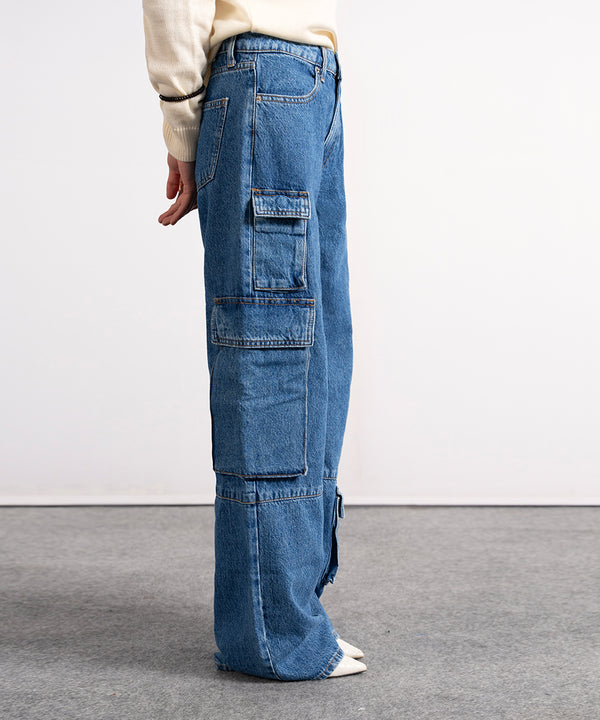 Mid Blue Cargo Pants - Halo Retail