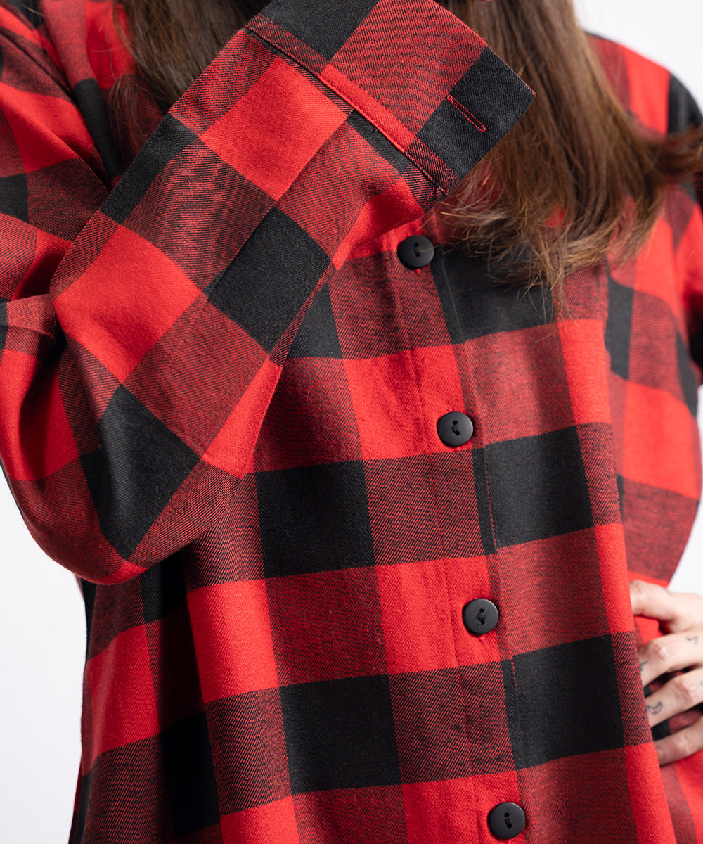 Red Flannel Midi Dress