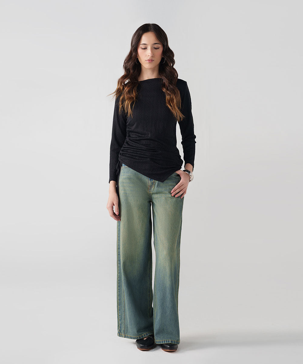 Black Ruched Top