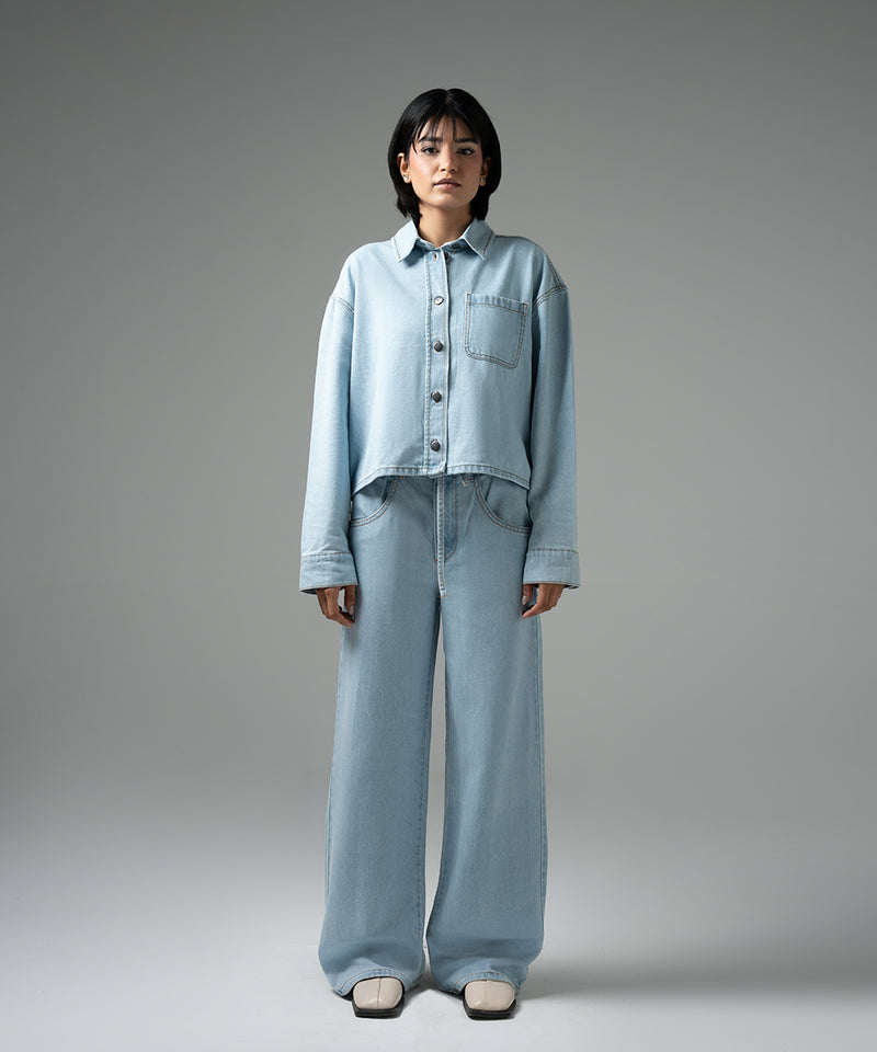 Light Wash Oversized Top