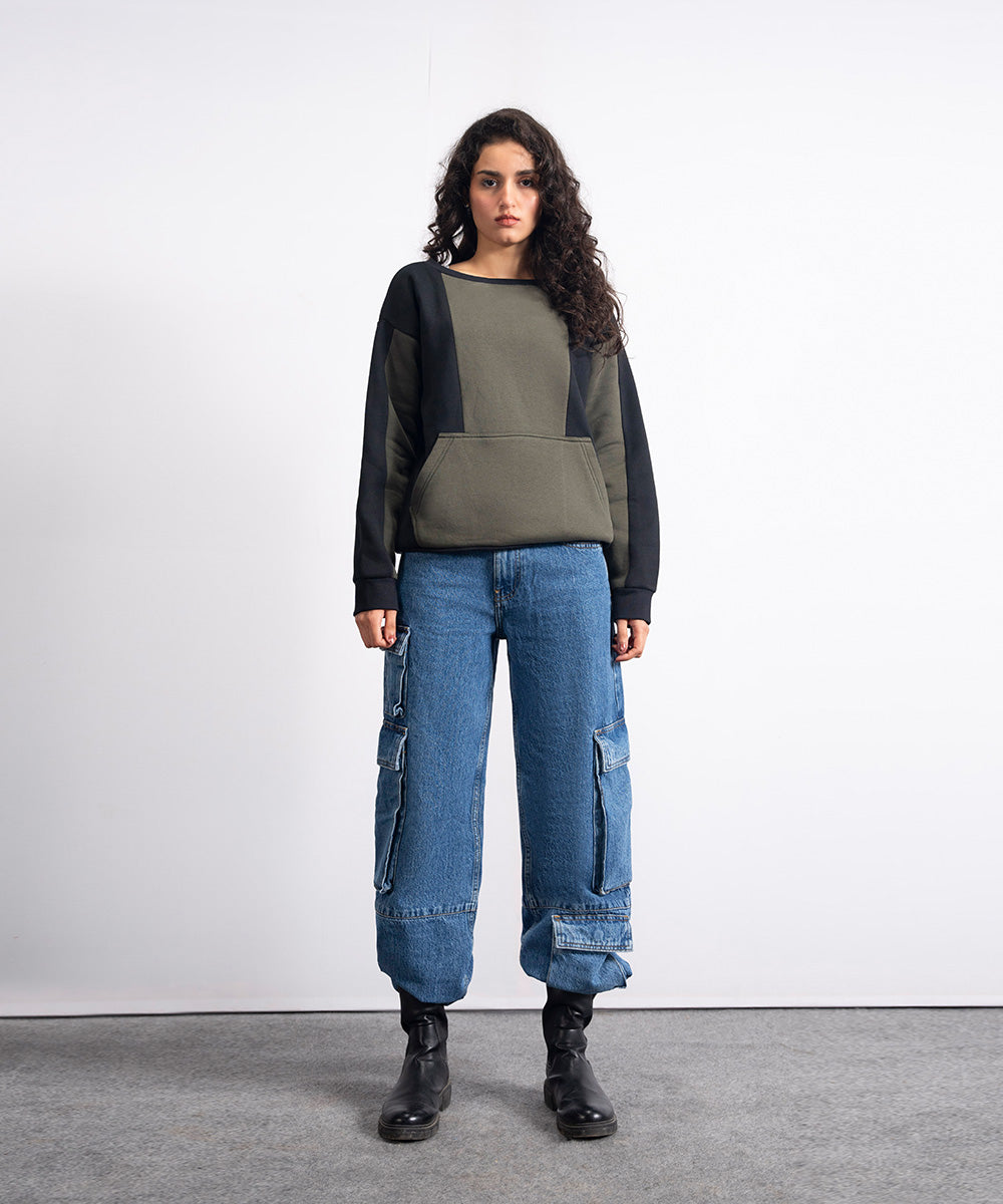 Two-Tone Roundneck Sweatshirt - Halo Retail