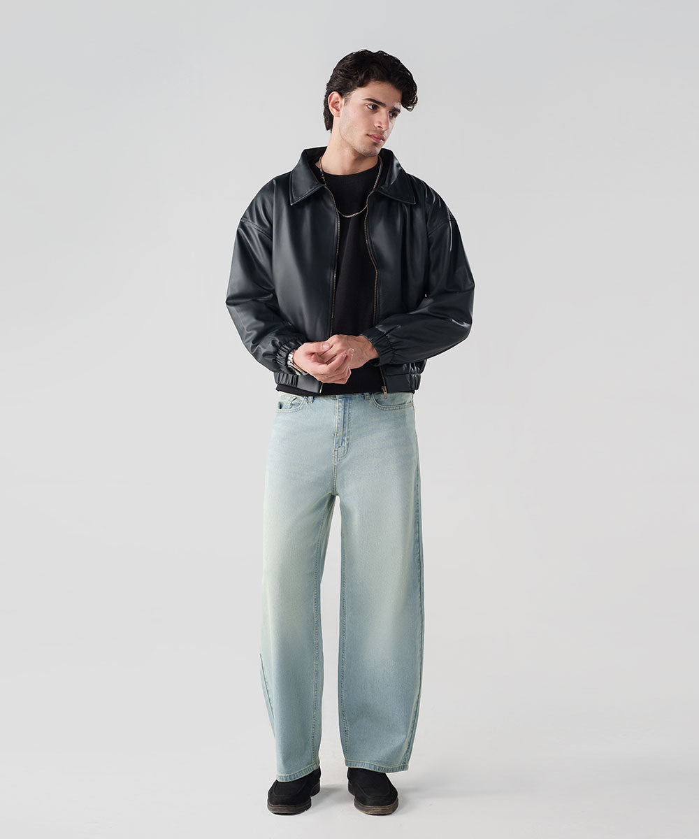 Cropped Leather Jacket