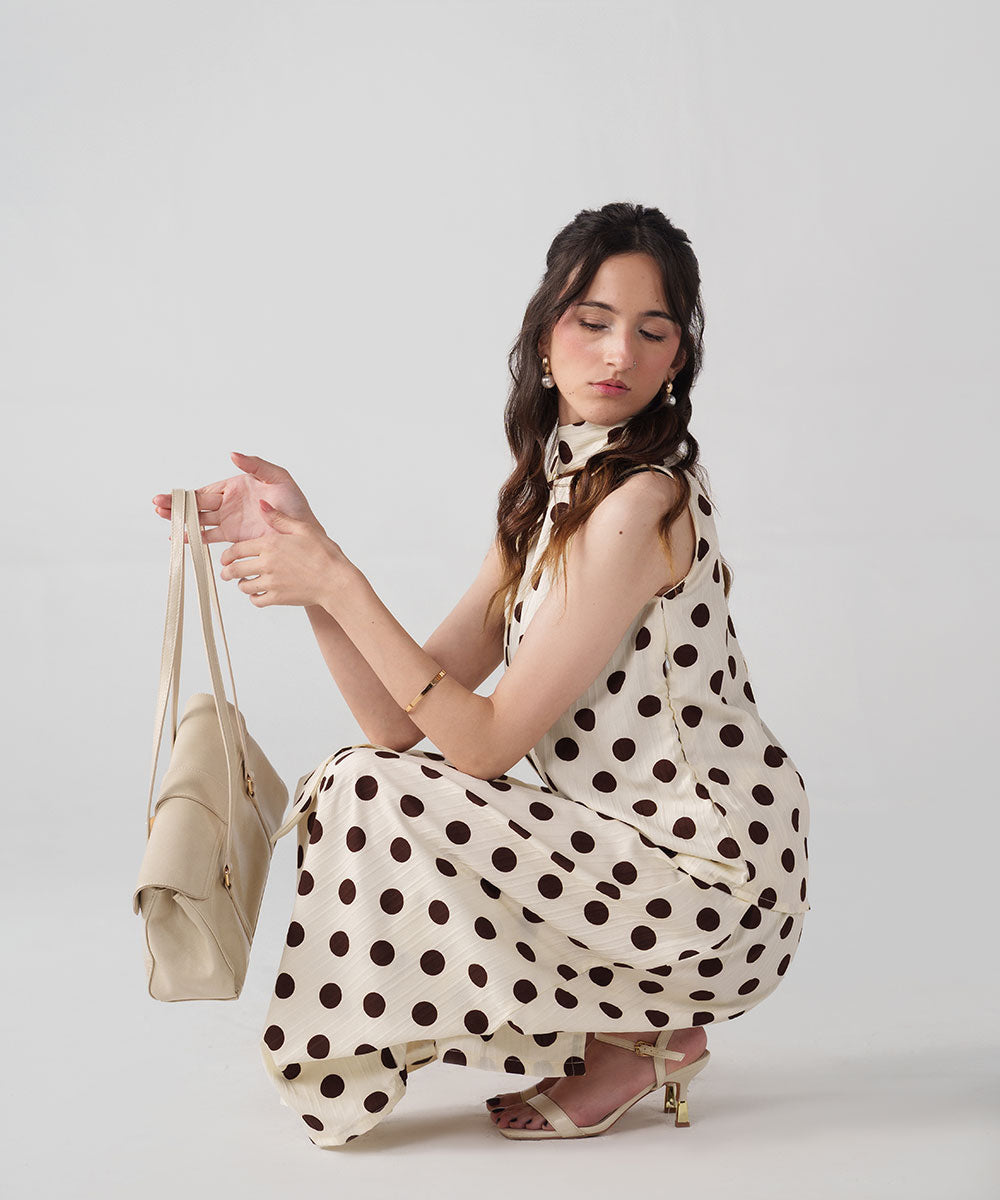 Tie-Neck Polka Top