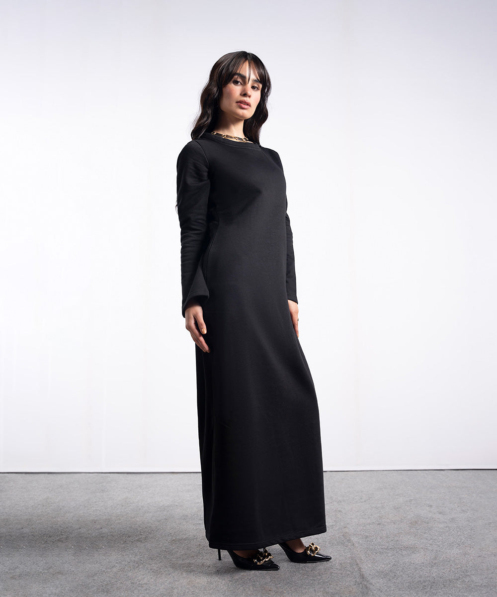 Fleece Round Neckline Dress