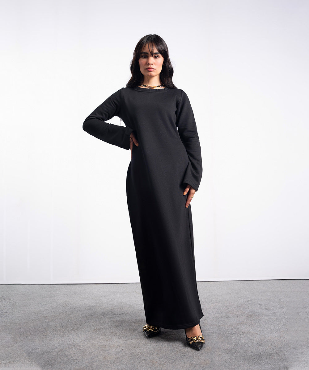 Fleece Round Neckline Dress