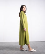 Parrot Green Dress With Collar Details - Halo Retail