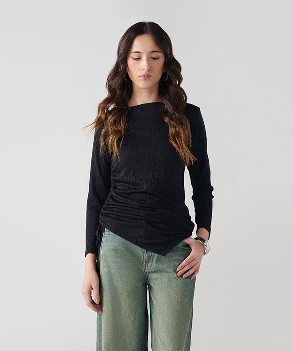Black Ruched Top