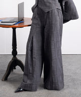 Textured Twill Wide Leg Pants - Halo Retail