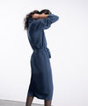 Classy Blue Front Open Dress - Halo Retail