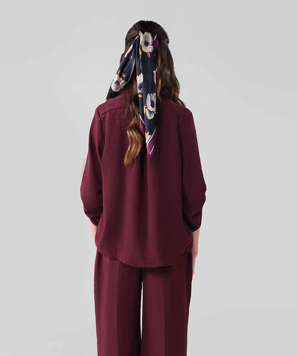 Burgundy textured shirt