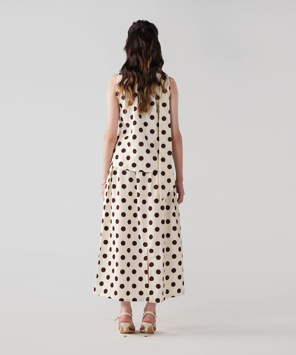 Tie-Neck Polka Top
