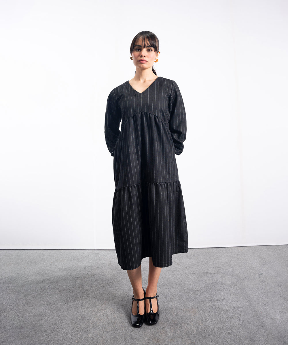 Three-Layered Wool Tier Frock