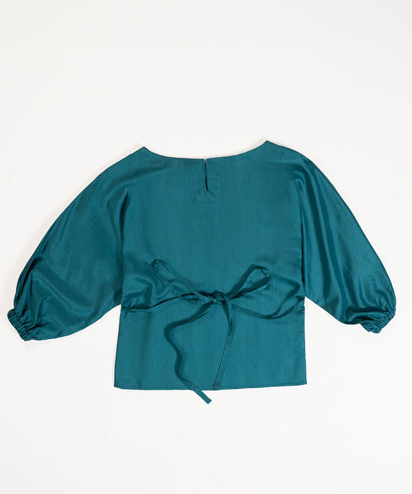 Cyan Tie Top