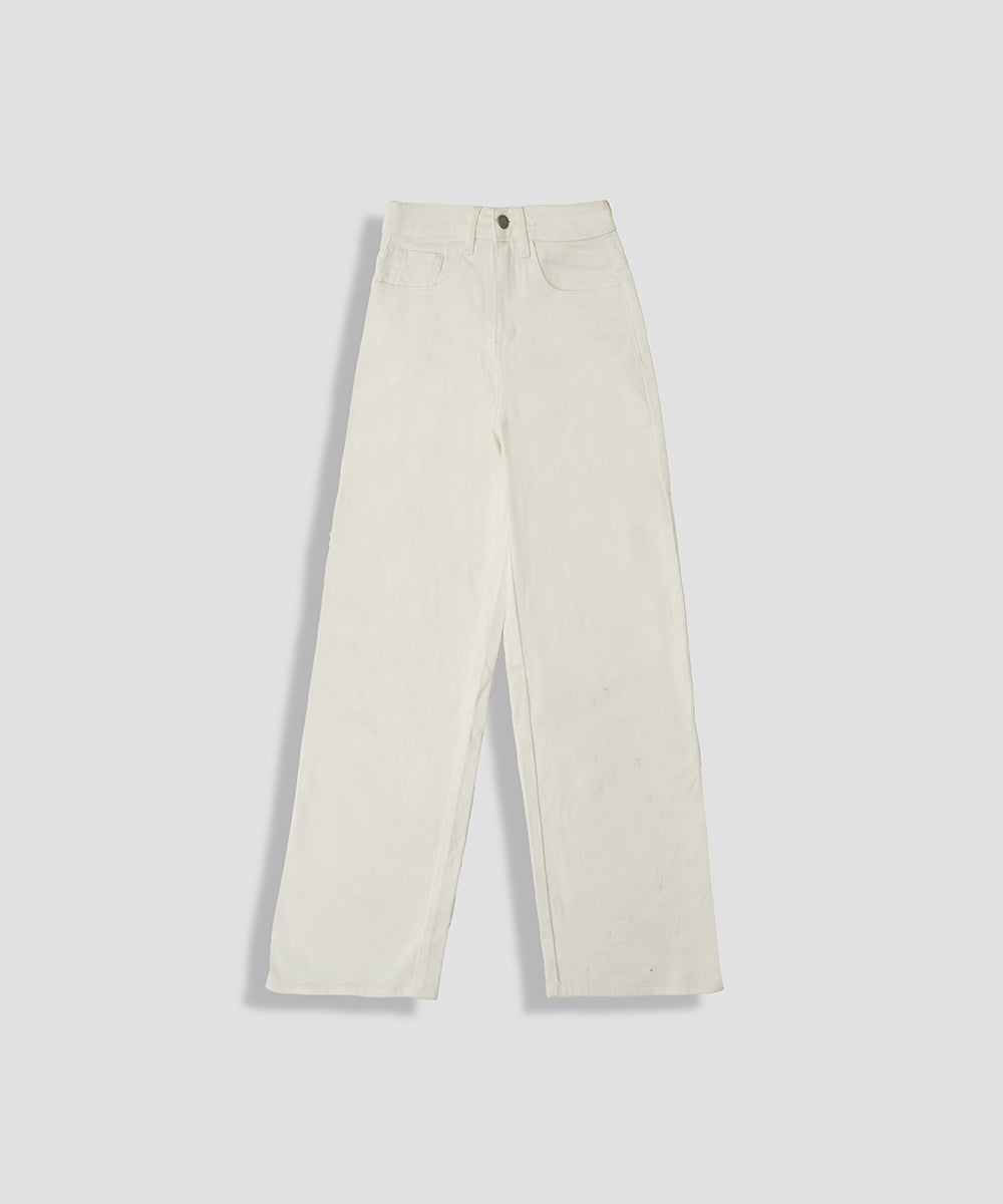 White High Waist Pants - Halo Retail