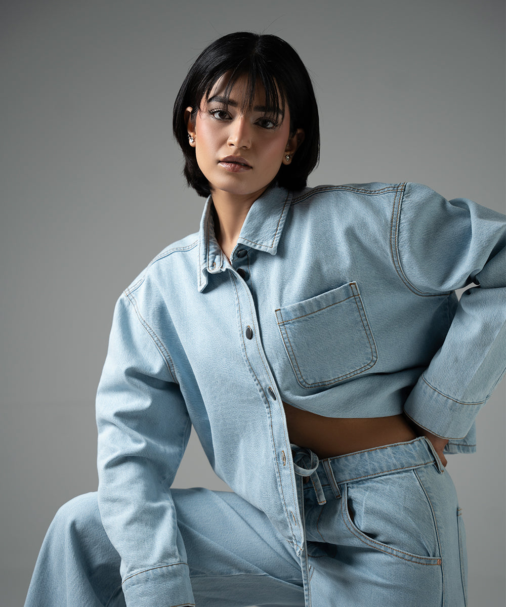 Light Wash Oversized Top
