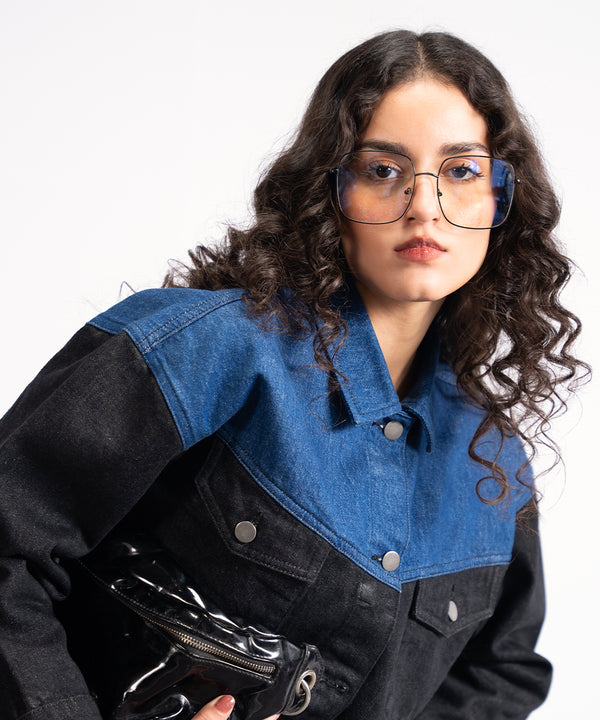Two-Tone Denim Shacket - Halo Retail