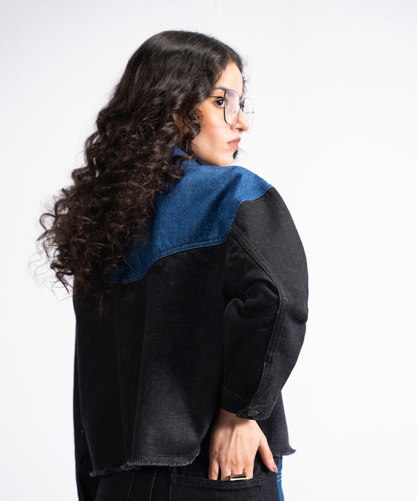 Two-Tone Denim Shacket - Halo Retail