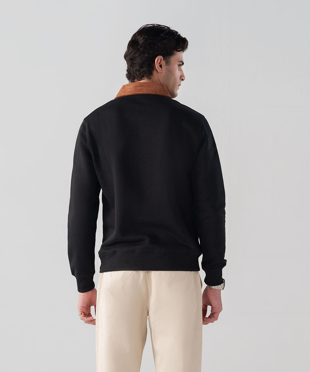 Corduroy Collar Pullover