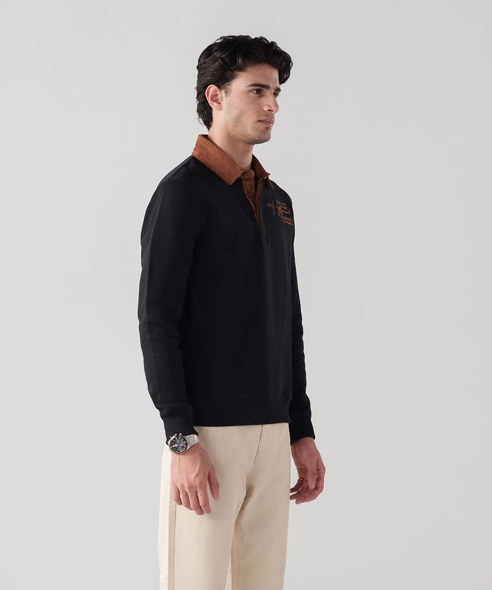 Corduroy Collar Pullover