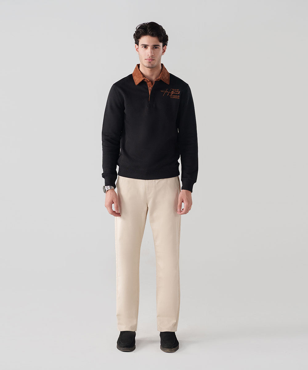 Corduroy Collar Pullover