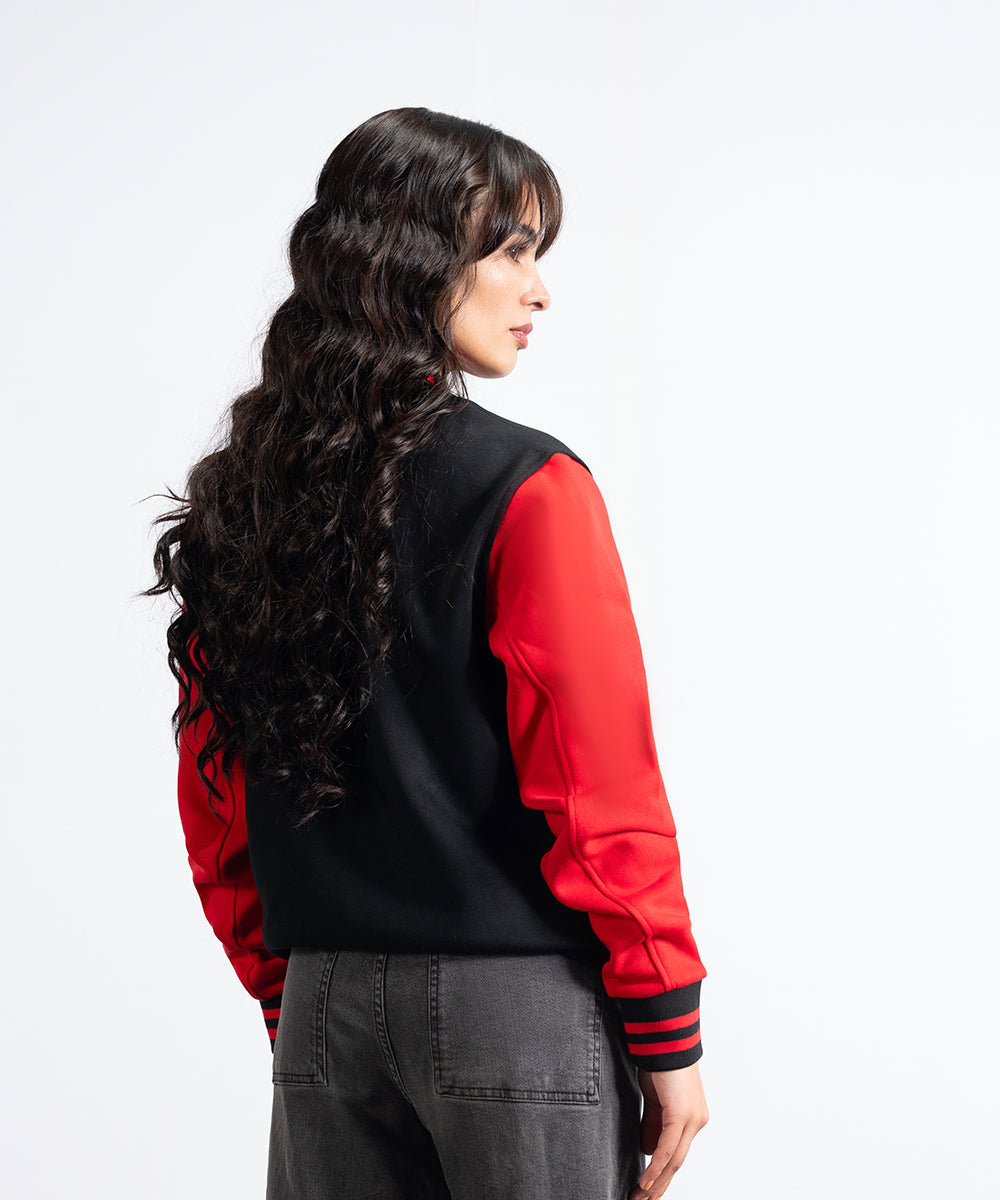 Red & Black Varsity Jacket - Halo Retail