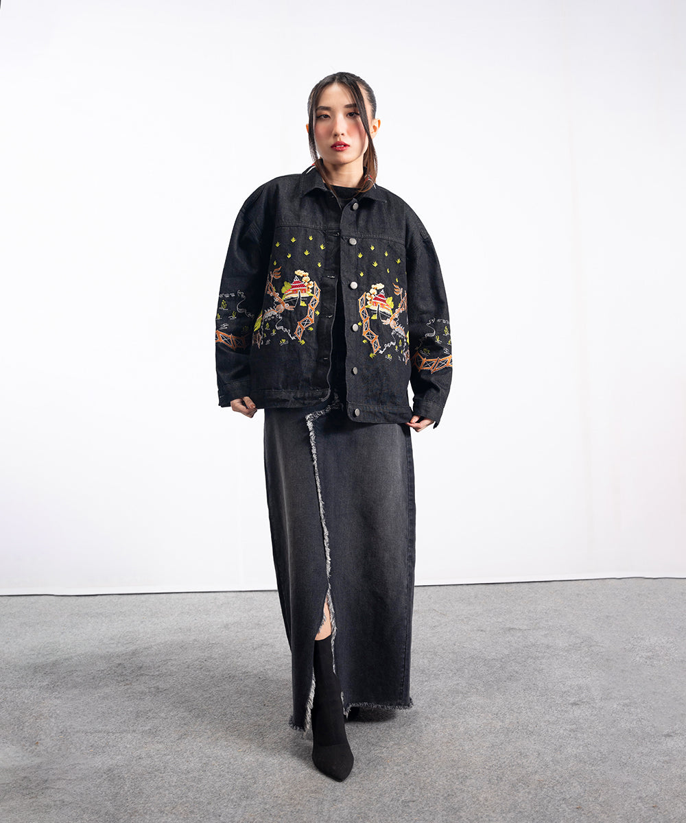 Abstract Embroidered Jacket - Halo Retail