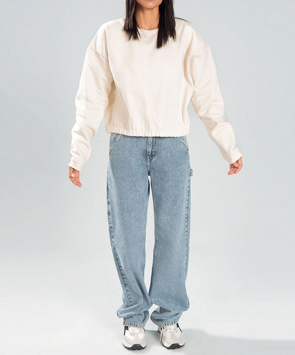 Cropped Fleece Sweatshirt
