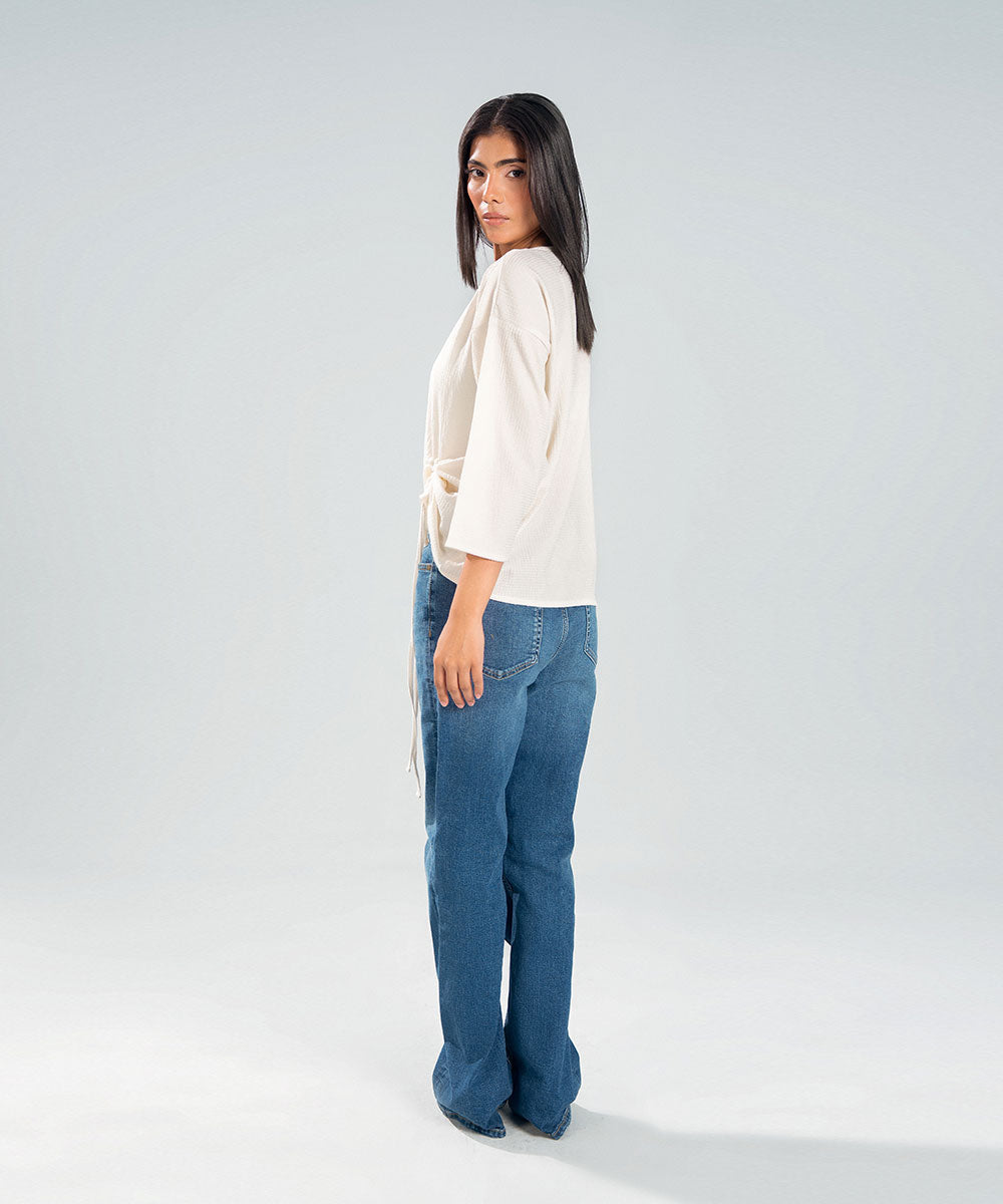Textured Cinch Top