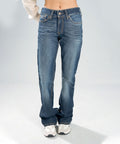 Mid-Wash Bootcut Jeans