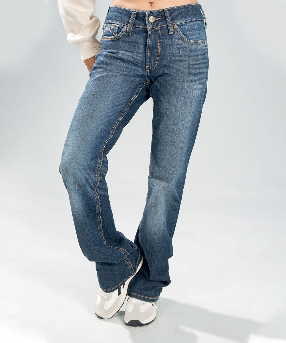 Mid-Wash Bootcut Jeans