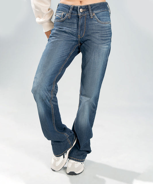 Mid-Wash Bootcut Jeans