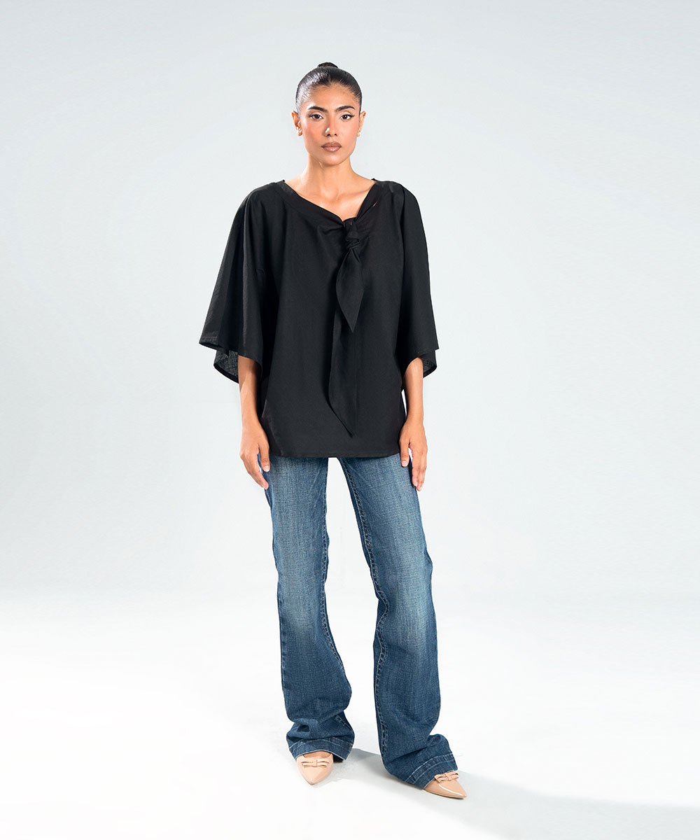 Minimal Bow Blouse