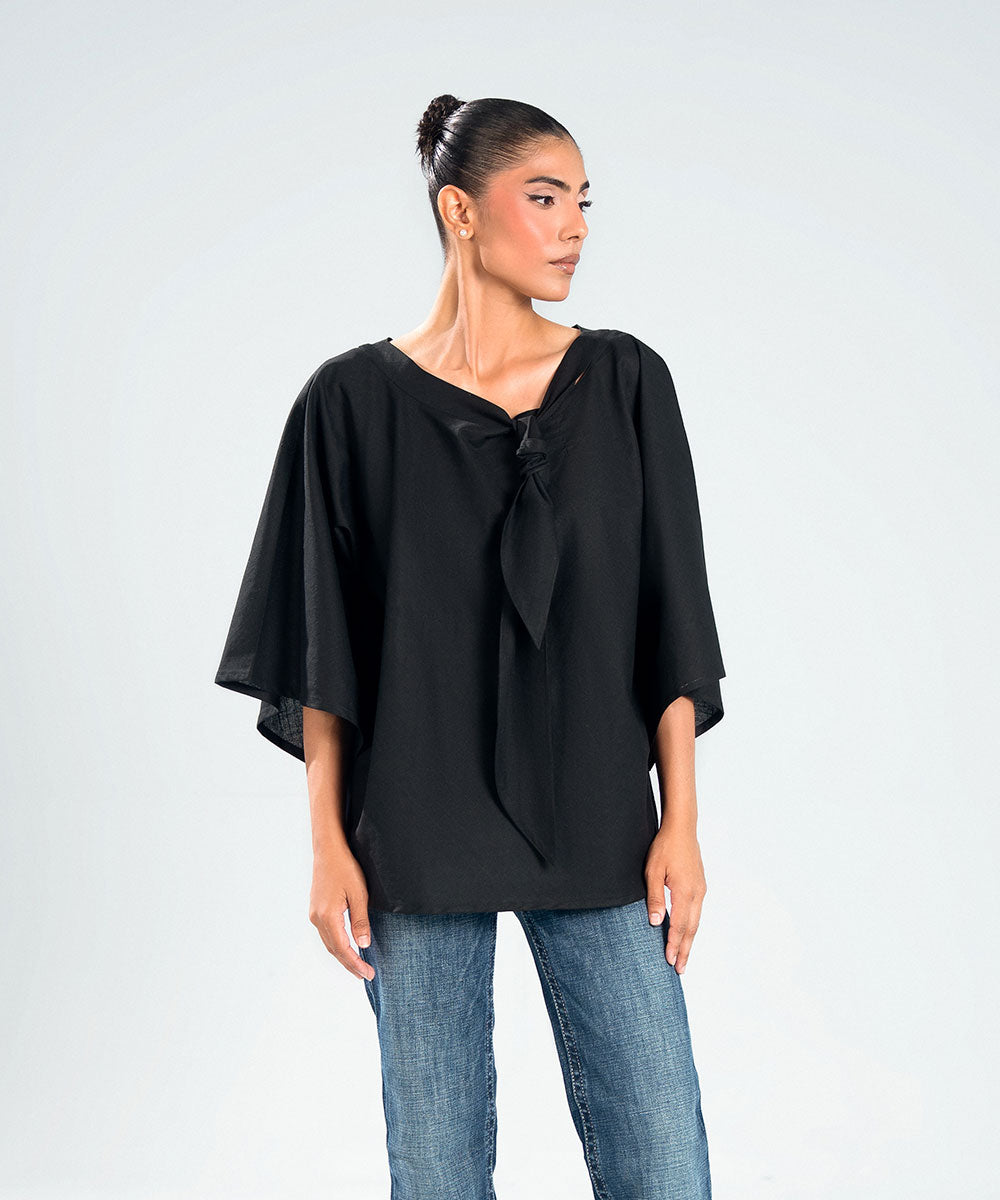 Minimal Bow Blouse