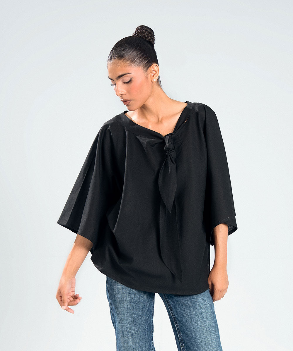 Minimal Bow Blouse